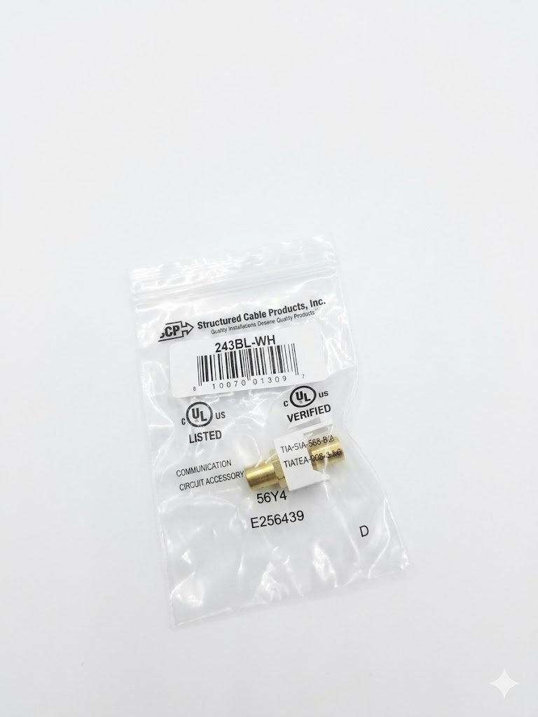 STRUCTURED CABLE PRODUCTS 243BL-WH RCA snap-in module, Lot of 32